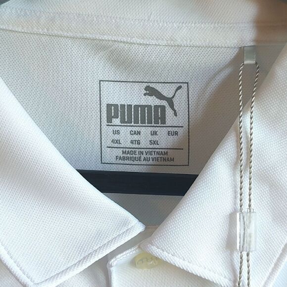 Men's New With Tag Size 4XL Puma Essential 2.0 White Golf Short Sleeve Polo - Picture 8 of 14